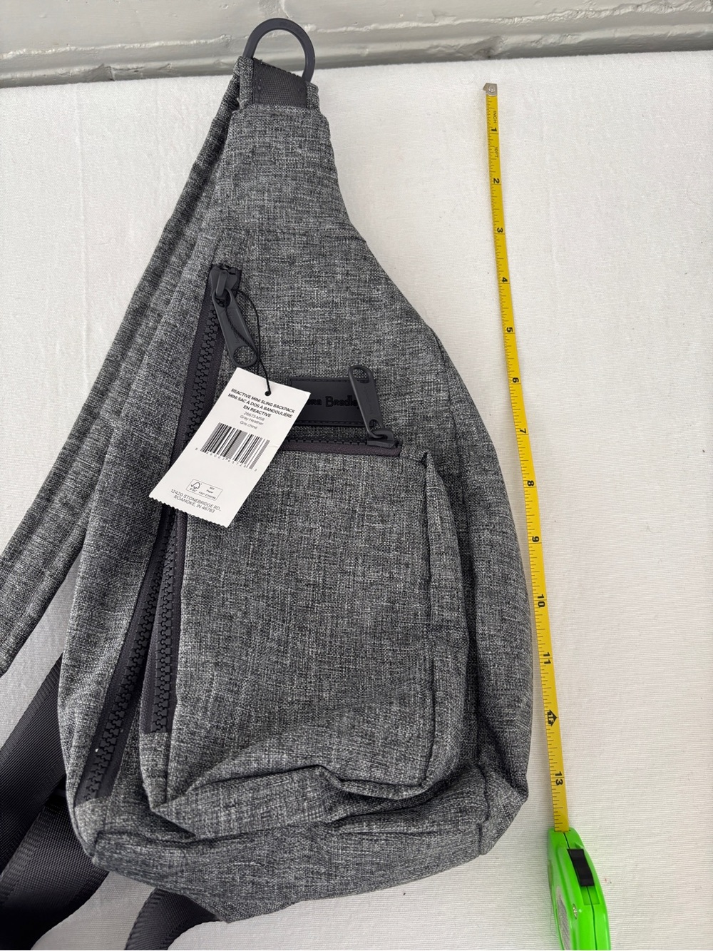 Vera Bradley Mini Sling Backpack Crossbody Belt Bag Heather Grey Zip Closure NWT - Picture 8 of 8